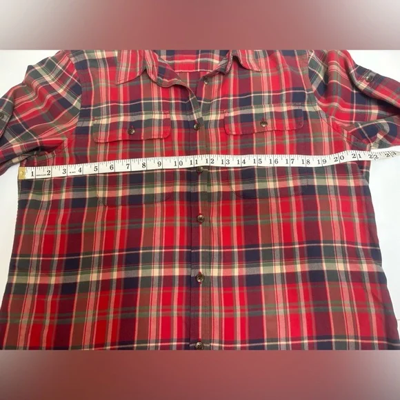 Lauren Ralph Lauren plaid flannel large L heritage button up red green LRL - Picture 6 of 13